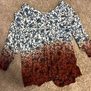 Ombre floral blouse